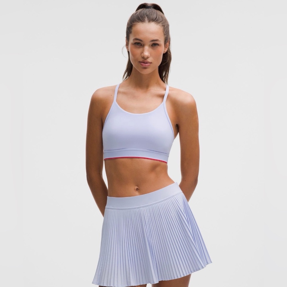 Lululemon Flow Y Mid Support Bra Logo Serene Blue Size 10 B/C NWT